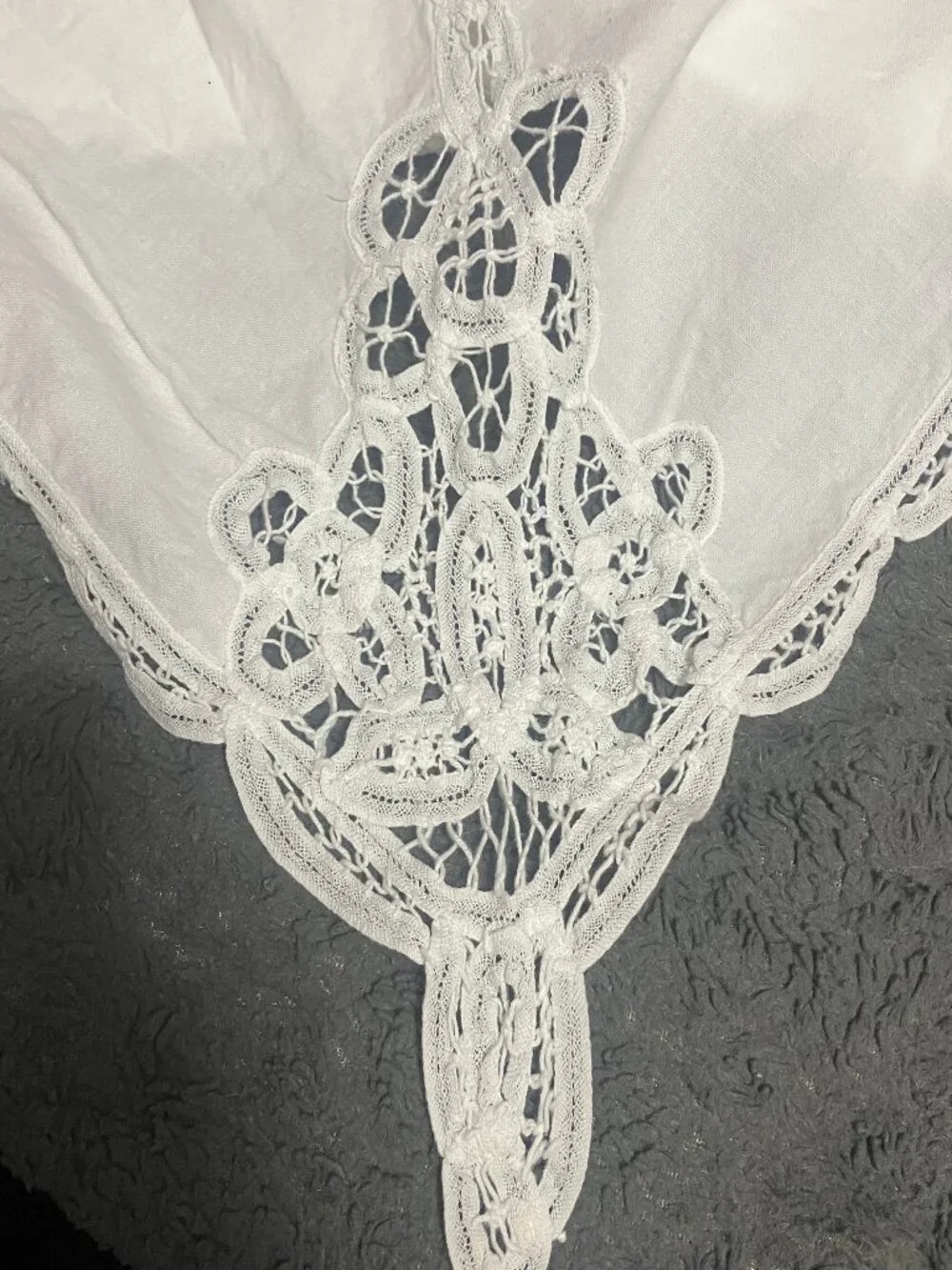 Vintage Battenburg Lace Cotton Large Tablecloth